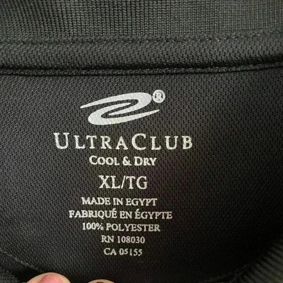 💥🆕Ultra Club Men Black Cool & Dry Performance Polo Shirt XL🆕 - Picture 7 of 9